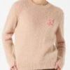 MC2 Saint Barth Woman Beige Brushed Sweater With Embroidery -MC2 Saint Barth Shop woman sweater out office beige 1