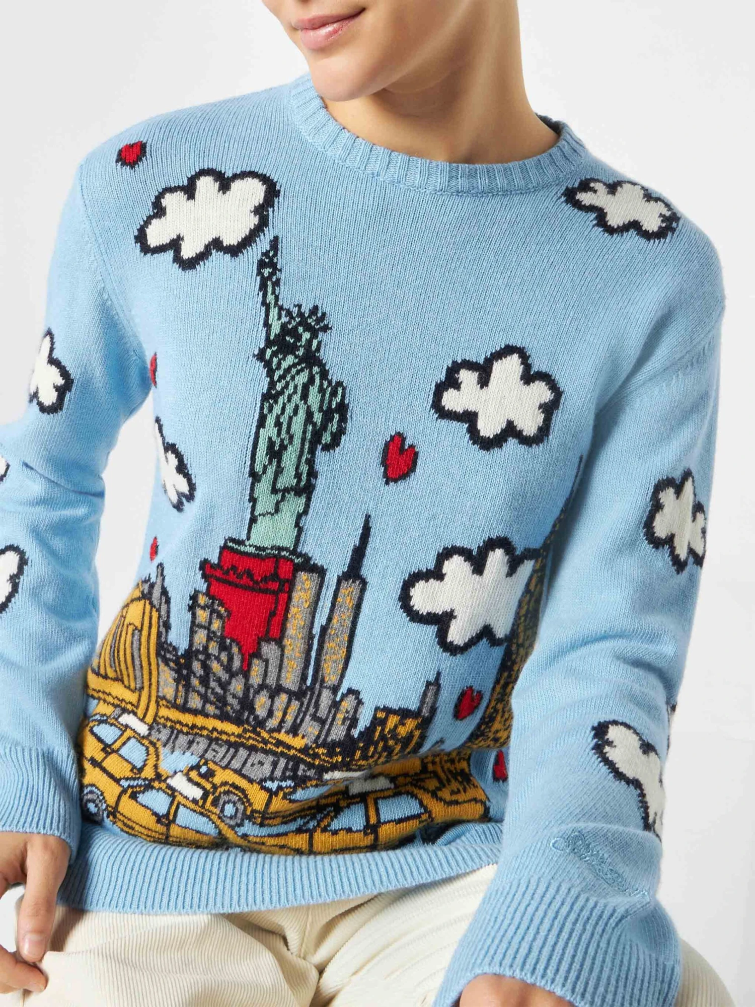 MC2 Saint Barth Woman Crewneck Sweater With New York Postcard 4 MC2 Saint Barth Woman Crewneck Sweater With New York Postcard - Image 2