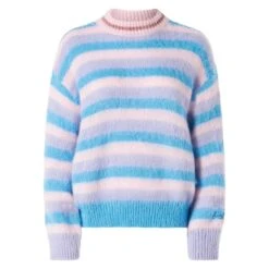 Brushed Knit Sweater With Lurex Details -MC2 Saint Barth Shop woman sweater striped roundneck