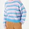 Brushed Knit Sweater With Lurex Details -MC2 Saint Barth Shop woman sweater striped roundneck 1