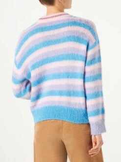 Brushed Knit Sweater With Lurex Details -MC2 Saint Barth Shop woman sweater striped roundneck 2