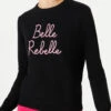 Woman Sweater With Belle Rebelle Embroidery -MC2 Saint Barth Shop woman sweater with belle rebelle embroidery