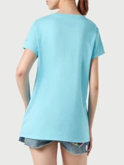 Beach Girl Print T-Shirts For Women -MC2 Saint Barth Shop woman t shirt cotton water green 2