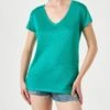 MC2 Saint Barth Woman Green Linen T-shirt