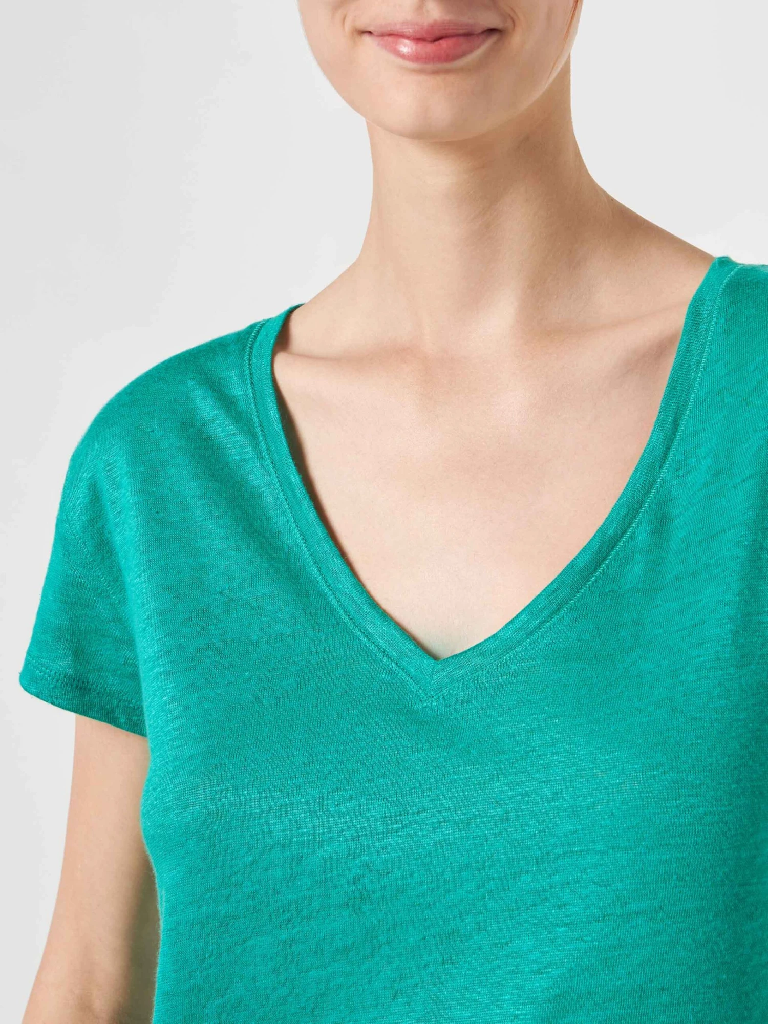 MC2 Saint Barth Woman Green Linen T-shirt 4 MC2 Saint Barth Woman Green Linen T-shirt - Image 2