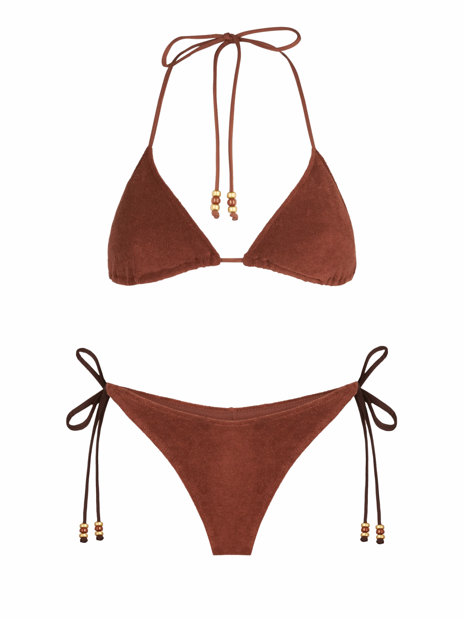 MC2 Saint Barth Woman Brown Terry Triangle Bikini 3 MC2 Saint Barth Woman Brown Terry Triangle Bikini