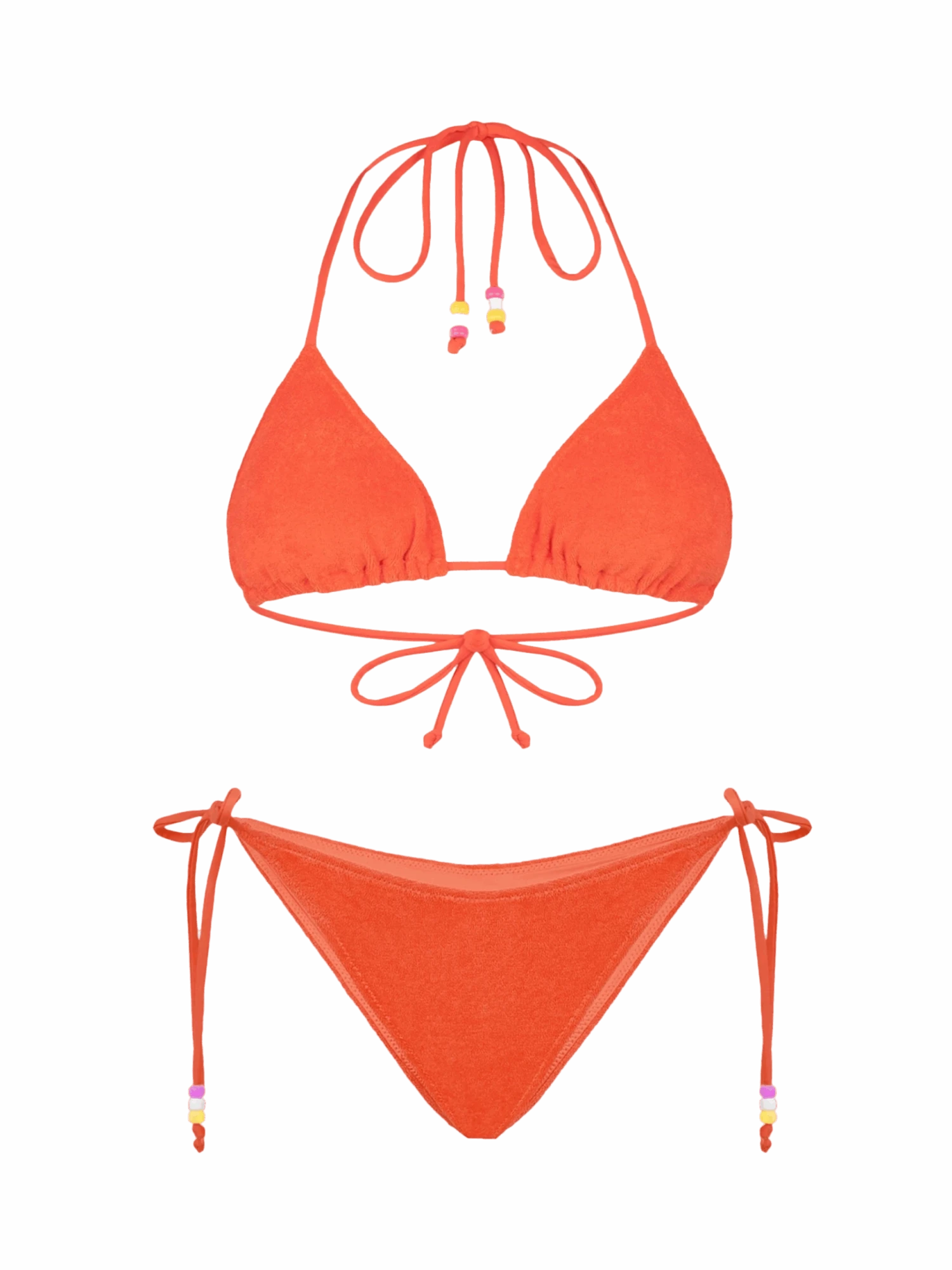 MC2 Saint Barth Woman Orange Terry Triangle Bikini With Charms 3 MC2 Saint Barth Woman Orange Terry Triangle Bikini With Charms