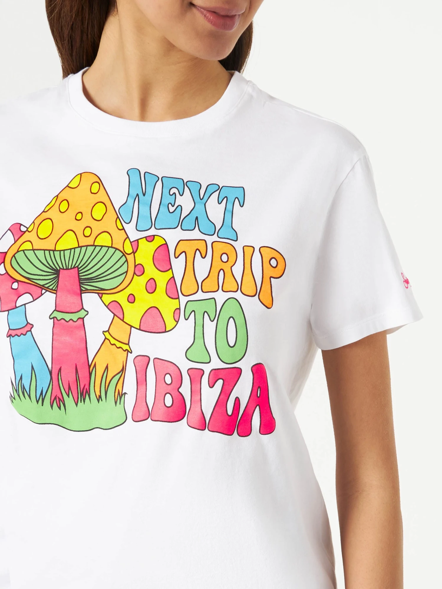 MC2 Saint Barth Woman Cotton T-shirt With Mushrooms Print 4 MC2 Saint Barth Woman Cotton T-shirt With Mushrooms Print - Image 2