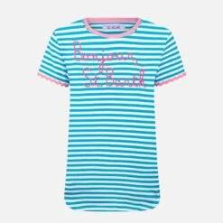 MC2 Saint Barth Woman Cotton T-shirt With Bonjour St. Barth Embroidery -MC2 Saint Barth Shop woman tshirt stripes embroidery