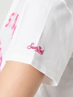 MC2 Saint Barth Woman Cotton T-shirt With St. Barth Padel Club Print -MC2 Saint Barth Shop woman white cotton t shirt padel 3