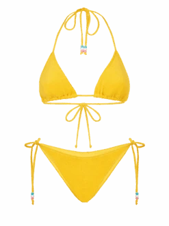 MC2 Saint Barth Woman Yellow Terry Triangle Bikini With Charms