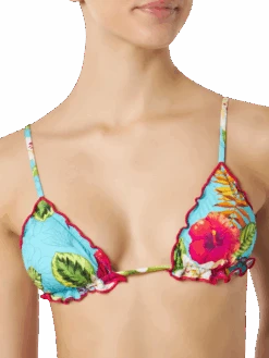 MC2 Saint Barth Woman Triangle Bikini With Ibiscus Print -MC2 Saint Barth Shop woman bikini mc2 flowers 3