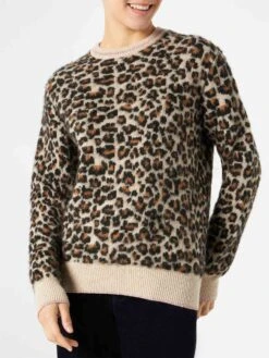 MC2 Saint Barth Woman Brushed Sweater With Leopard Pattern