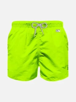 MC2 Saint Barth Boy Fluo Yellow Lightweight Fabric Swim Shorts| PANTONE® SPECIAL EDITION