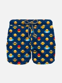 Boy Swim Shorts With Emoji Print