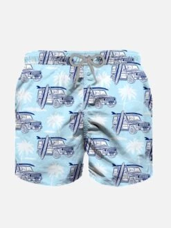 Jeep Print Boy Light Fabric Swim Shorts