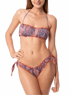 MC2 Saint Barth Woman Bandeau Bikini With Liberty Print | Made With Liberty Fabric