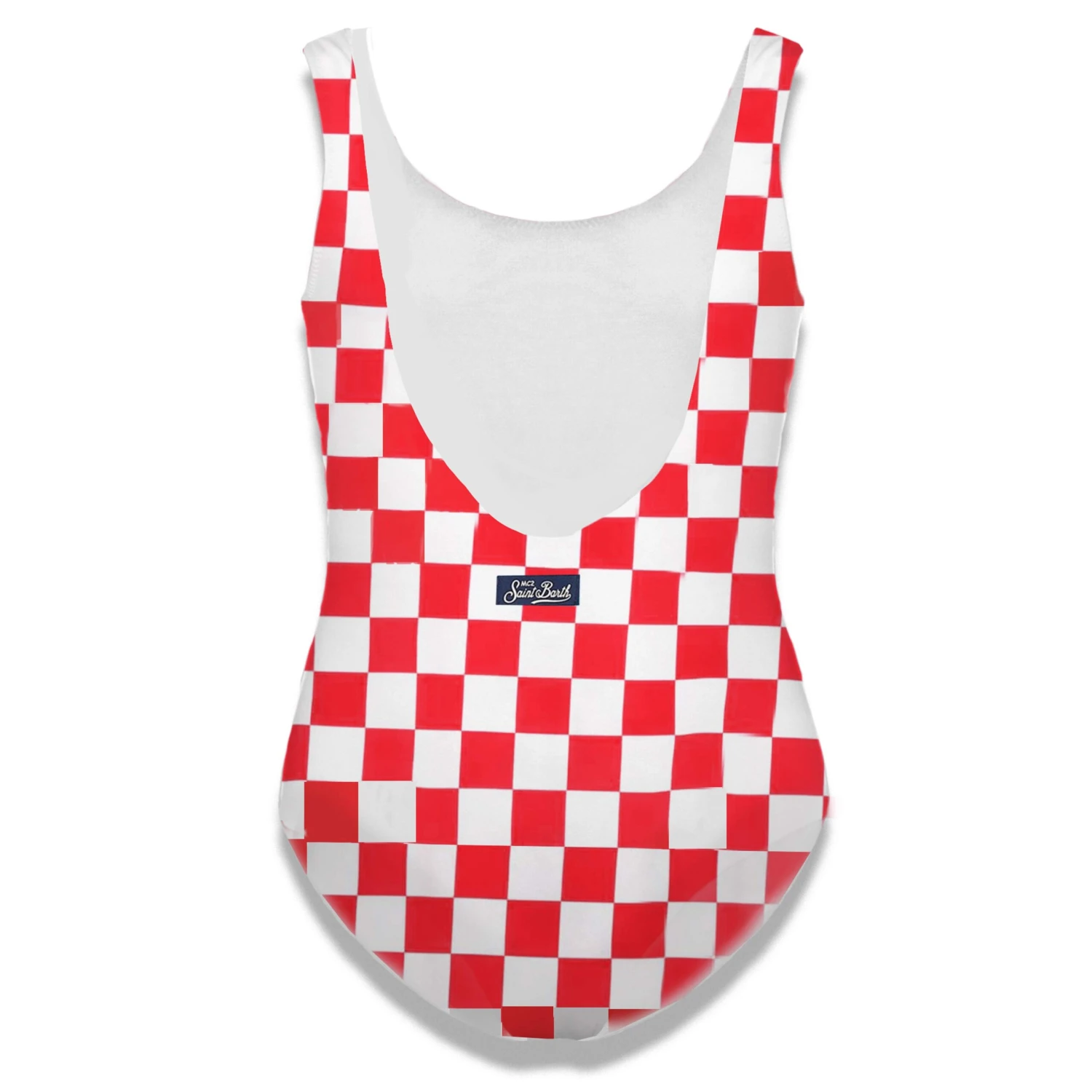 White And Red Check Print Girl's One Piece 4 White And Red Check Print Girl's One Piece - Image 2