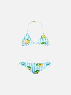 MC2 Saint Barth Girl Classic Triangle Bikini Cris With Lemon Print