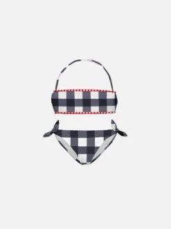 Girl Gingham Print Bralette Bikini