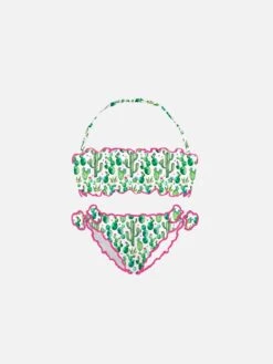 Girl Bandeau Bikini With Cactus Print 7 Girl Bandeau Bikini With Cactus Print -MC2 Saint Barth Shop BIKINIGIRL43