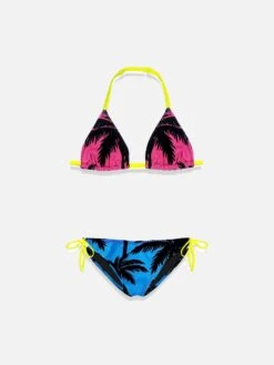 Girl Bikini Palm Gradient Print