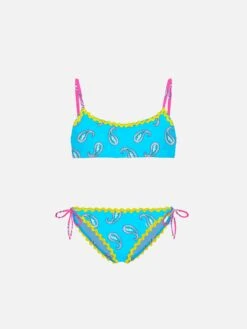 MC2 Saint Barth Girl Bralette Bikini With Paisley Print