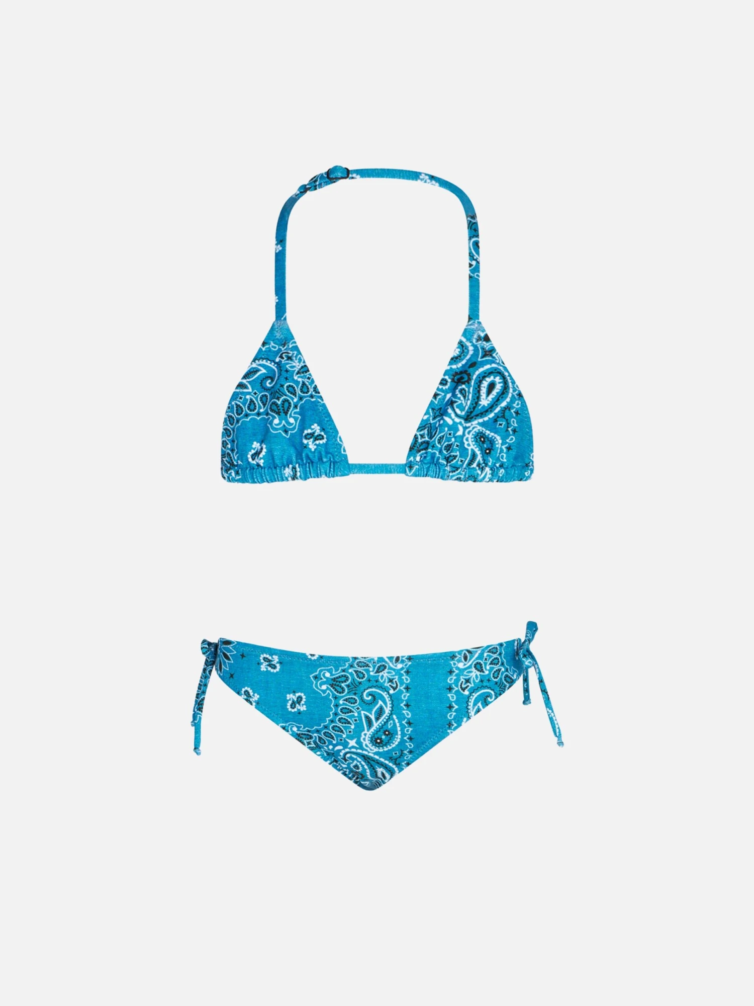 MC2 Saint Barth Girl Triangle Bikini With Denim Bandanna Print 3 MC2 Saint Barth Girl Triangle Bikini With Denim Bandanna Print