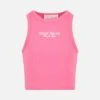 MC2 Saint Barth Girl Fuchsia Rib-knit Cotton Crop Tank -MC2 Saint Barth Shop BLUE002 00965F girl tank ribbed top print 1