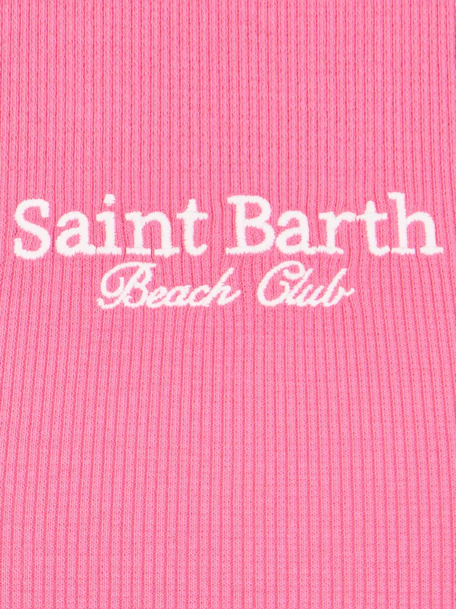 MC2 Saint Barth Girl Fuchsia Rib-knit Cotton Crop Tank 4 MC2 Saint Barth Girl Fuchsia Rib-knit Cotton Crop Tank - Image 2