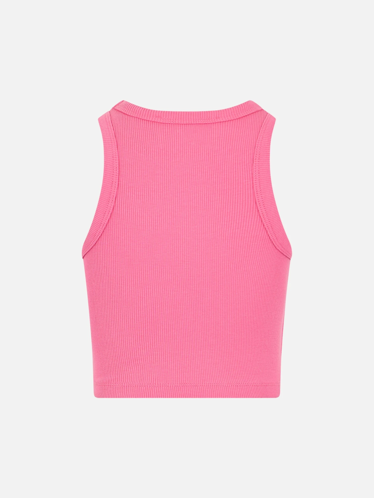 MC2 Saint Barth Girl Fuchsia Rib-knit Cotton Crop Tank 5 MC2 Saint Barth Girl Fuchsia Rib-knit Cotton Crop Tank - Image 3