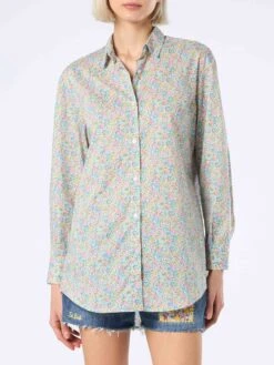 MC2 Saint Barth Woman Cotton Shirt Brigitte With Emma & Georgina Print| MADE WITH LIBERTY FABRIC
