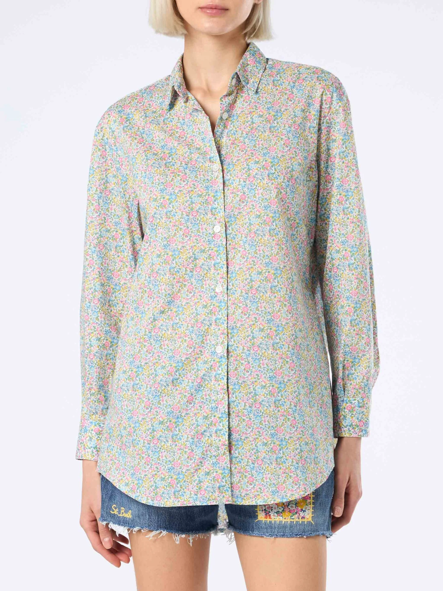 MC2 Saint Barth Woman Cotton Shirt Brigitte With Emma & Georgina Print| MADE WITH LIBERTY FABRIC 3 MC2 Saint Barth Woman Cotton Shirt Brigitte With Emma & Georgina Print| MADE WITH LIBERTY FABRIC