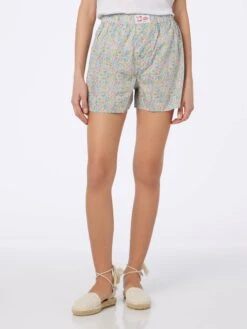 MC2 Saint Barth Woman Emma & Georgina Print Cotton Shorts Boxy | MADE WITH LIBERTY FABRIC