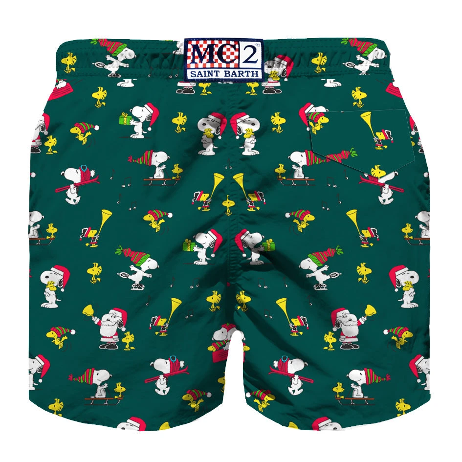 MC2 Saint Barth Boy Light Fabric Swim Shorts With Christmas Snoopy Print | SNOOPY - PEANUTS™ SPECIAL EDITION 4 MC2 Saint Barth Boy Light Fabric Swim Shorts With Christmas Snoopy Print | SNOOPY - PEANUTS™ SPECIAL EDITION - Image 2