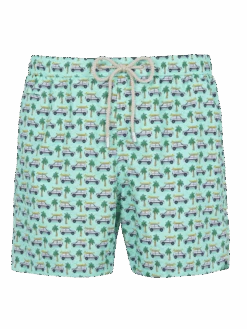 MC2 Saint Barth Man Lightweight Fabric Swim-shorts Lighting Micro Fantasy With Panda Print | PANDA SPECIAL EDITION