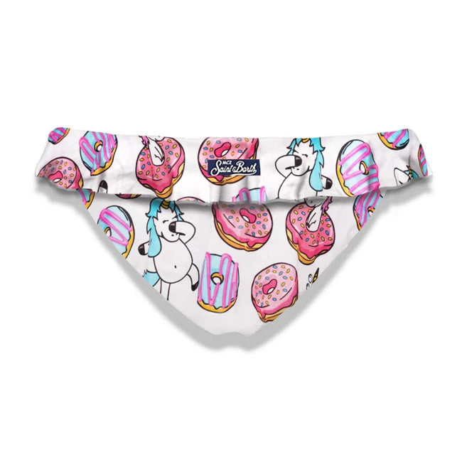 Girl Ruffled Swim Briefs With Unicorn Print 4 Girl Ruffled Swim Briefs With Unicorn Print - Image 2