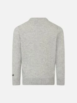 MC2 Saint Barth Boy Crewneck Sweater With Panda Saves You Jacquard -MC2 Saint Barth Shop DOU0001 00164E boy panda car grey sweater 3