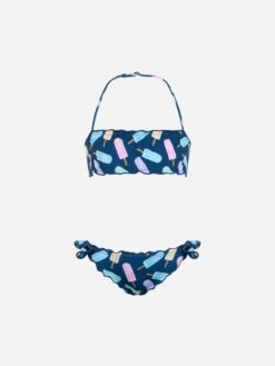 MC2 Saint Barth Girl Classic Bandeau Bikini Emy With Popsicles Print