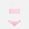 MC2 Saint Barth Girl Seersucker Classic Bandeau Bikini Emy With Striped Print -MC2 Saint Barth Shop EMY0001 01568F girl bikini pink sangallo 1