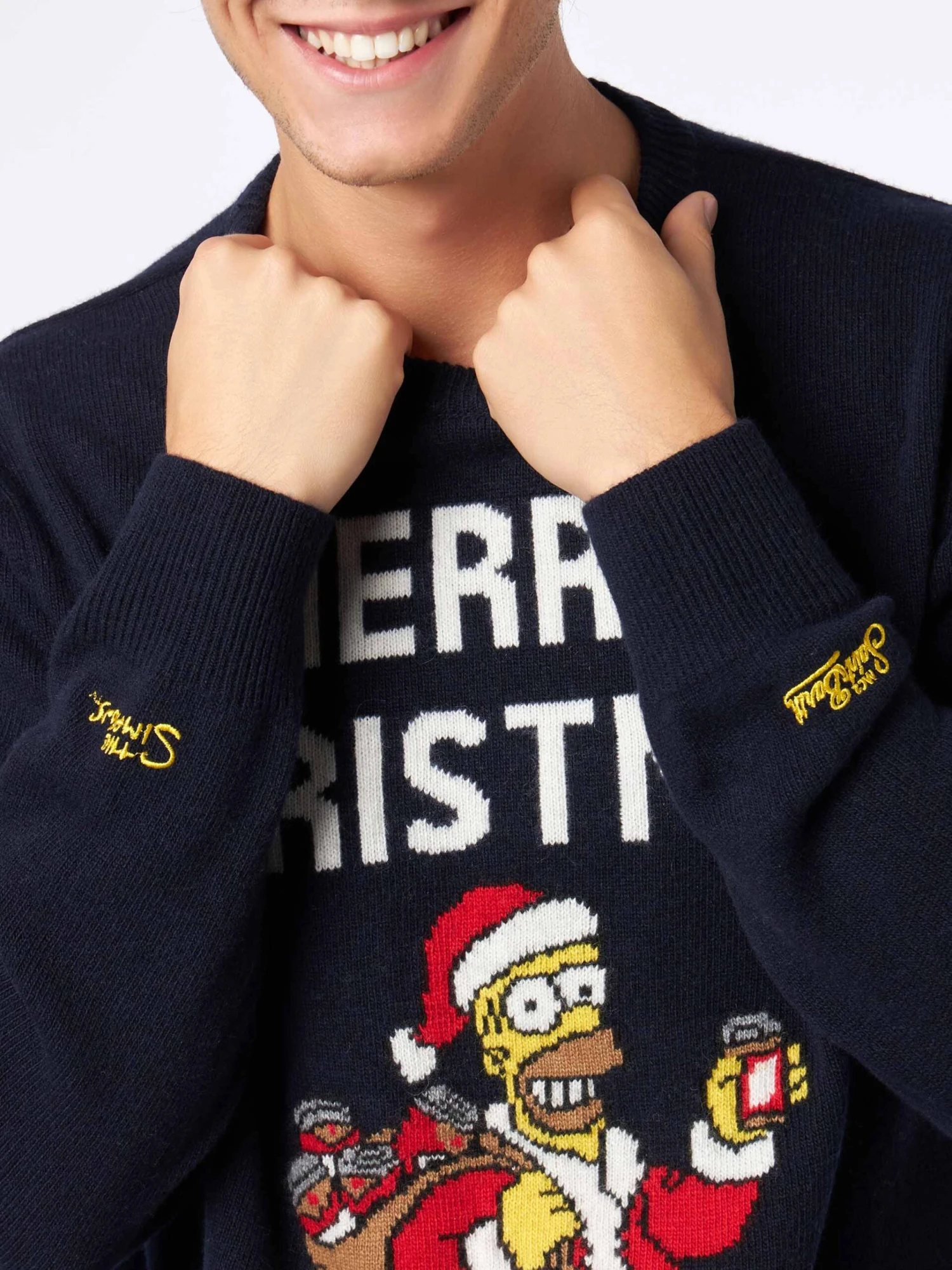 MC2 Saint Barth Man Crewneck Sweater With Homer Simpson Jacquard | THE SIMPSONS SPECIAL EDITION 4 MC2 Saint Barth Man Crewneck Sweater With Homer Simpson Jacquard | THE SIMPSONS SPECIAL EDITION - Image 2