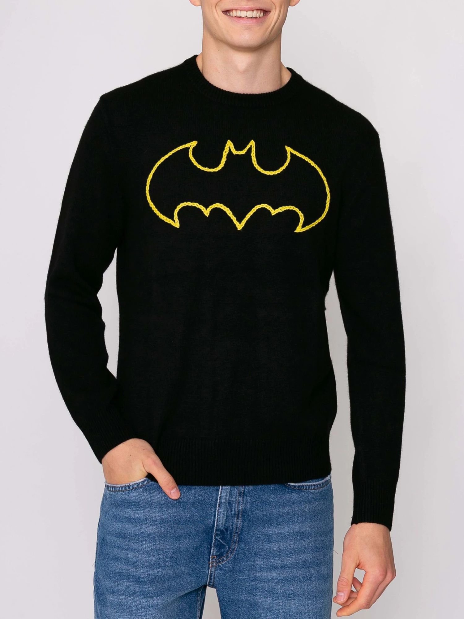 Man Black Sweater Batman Logo | Warner Bros. Special Edition 3 Man Black Sweater Batman Logo | Warner Bros. Special Edition