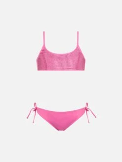 MC2 Saint Barth Girl Pink Bralette Bikini Jaiden With Rhinestone