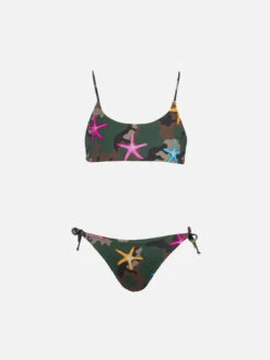 MC2 Saint Barth Girl Bralette Bikini Jaiden With Seastar On Camouflage Print
