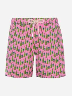 MC2 Saint Barth Man Lightweight Fabric Swim-shorts Lighting Micro Fantasy With Sprite Print | THE COCA COLA COMPANY SPECIAL EDITION