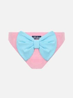MC2 Saint Barth Girl Pink Terry Swim Briefs Madame With Bow
