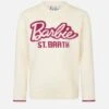 MC2 Saint Barth Girl Crewneck White Sweater With Barbie Jacquard | BARBIE SPECIAL EDITION