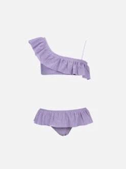 MC2 Saint Barth Girl Lurex One Shoulder Ruffled Bikini Rey