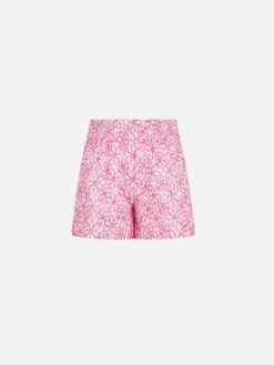 MC2 Saint Barth Girl Cotton Shorts With Daisy Embroidery