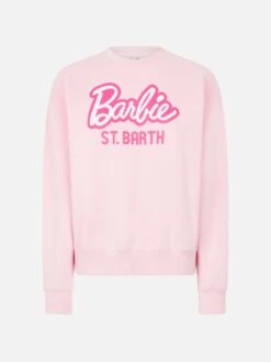MC2 Saint Barth Woman Fleece Sweatshirt With Barbie St. Barth Print | BARBIE SPECIAL EDITION -MC2 Saint Barth Shop STDW001 11589E barbie woman pink sweatshirt 4